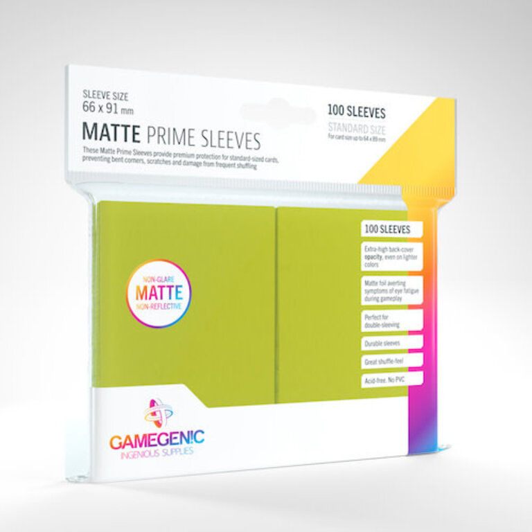 Gamegenic (Gamegenic) Matte Prime Sleeves: Lime - 100 Unités - 66mm x 91m