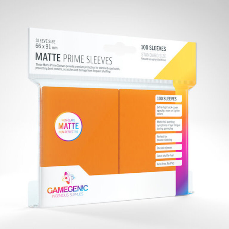 Gamegenic (Gamegenic) Matte Prime Sleeves: Orange - 100 Unités - 66mm x 91mm