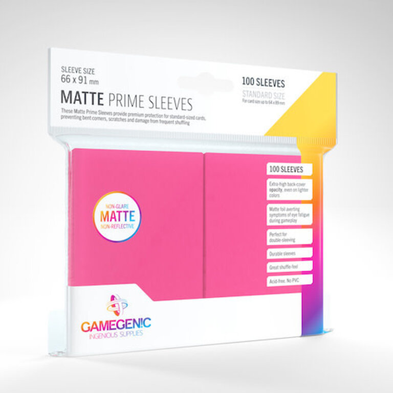 Gamegenic (Gamegenic) Matte Prime Sleeves: Pink - 100 Unités - 66mm x 91mm