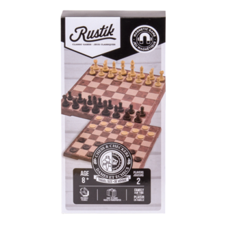 Jeu d'échecs et dames (Edition peachwood) - magnétique (Multilingue)