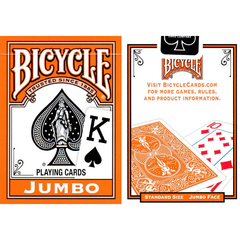 Bicycle Playing Cards - Bicycle - Jumbo Orange