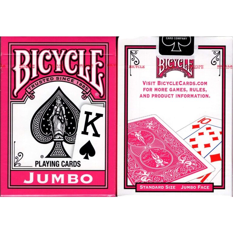 Bicycle Cartes à jouer - Bicycle - Jumbo Pink