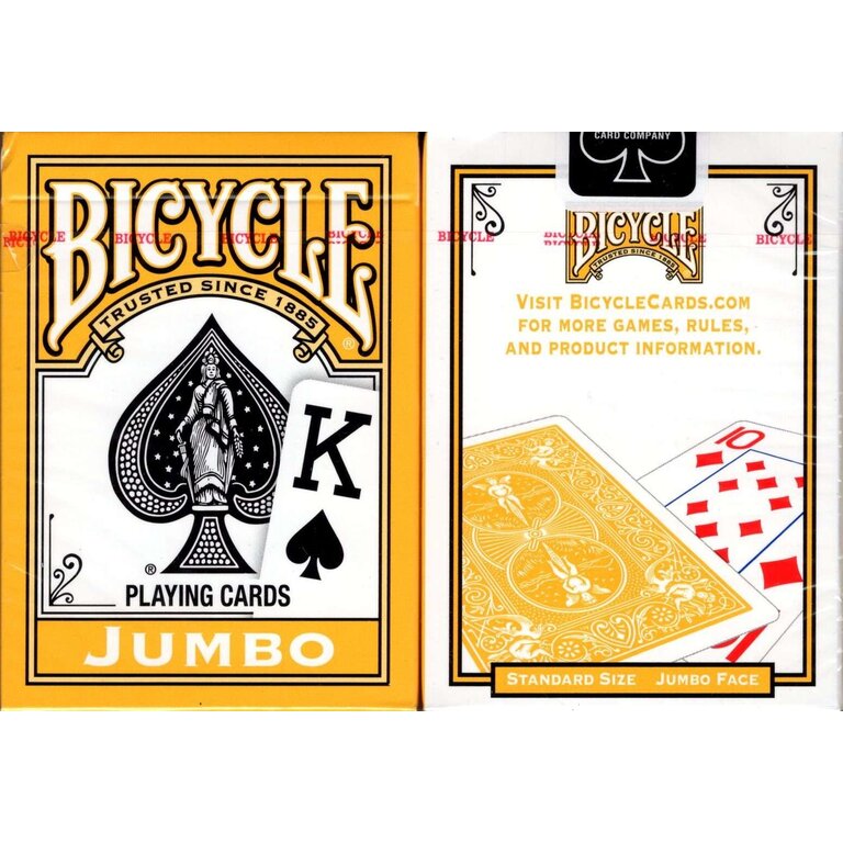 Bicycle Cartes à jouer - Bicycle - Jumbo Yellow