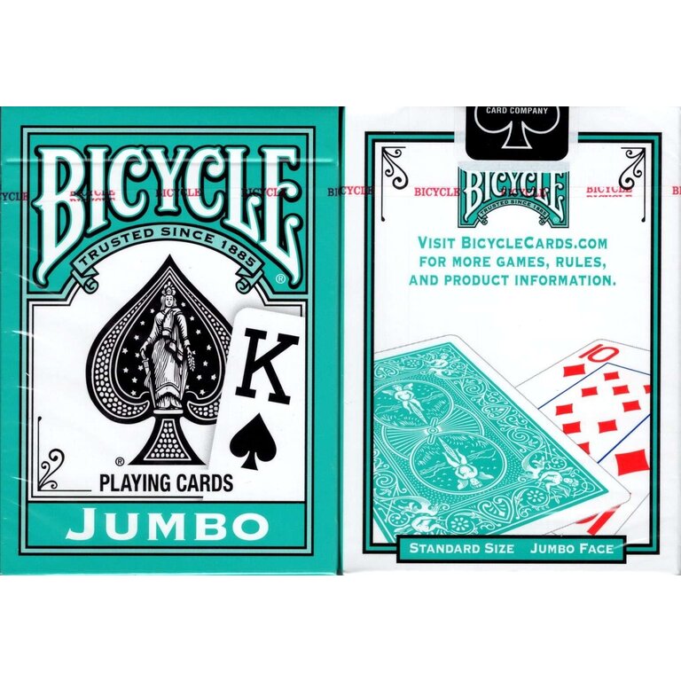 Bicycle Cartes à jouer - Bicycle - Jumbo Teal