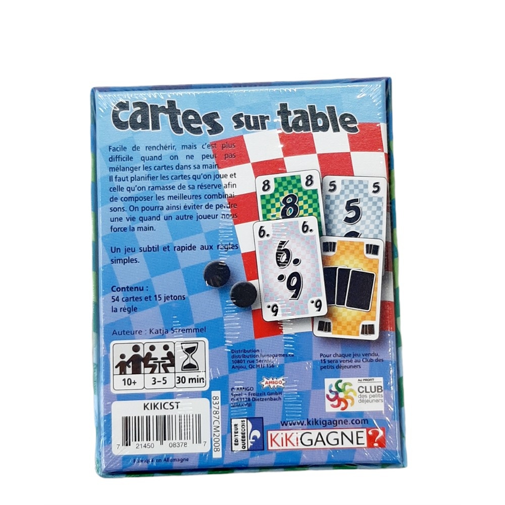 Cartes sur table - JEUX, JOUETS -  - Livres + cadeaux + jeux
