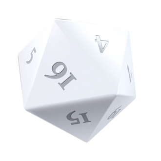 Ultra Pro (UP) Heavy Metal D20 Dice Set - 2 Piece Set - Vivid White* Ultra Pro (UP) Heavy Metal D20 Dice Set - 2 Piece Set - Vivid White*