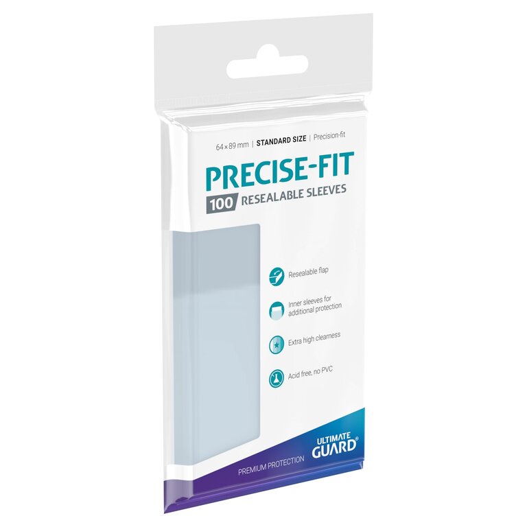 Ultimate Guard (UG) Precise FIt Resealable - 100 Unités - 64mm x 89mm