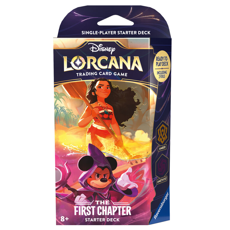 Ravensburger Disney Lorcana - The First Chapter - Starter Deck - Mickey And Moana - Amber/Amethyst (Anglais)