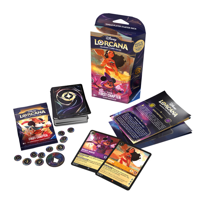 Ravensburger Disney Lorcana - The First Chapter - Starter Deck - Mickey And Moana - Amber/Amethyst (Anglais)