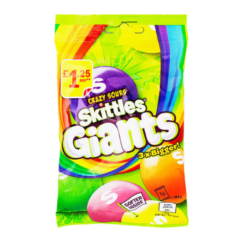 Crazy Sours Skittles Giants - 119g