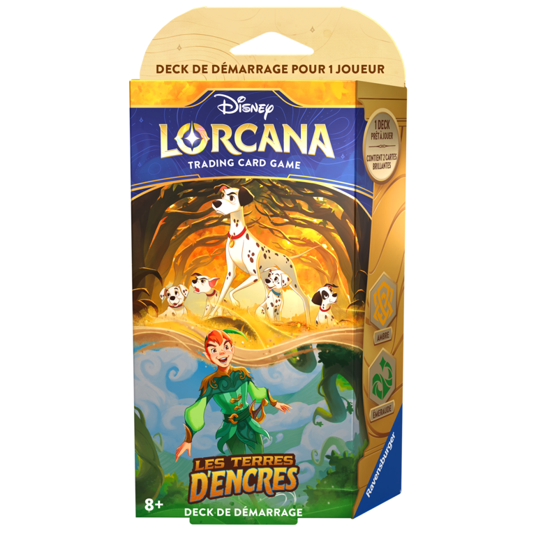 Ravensburger Disney Lorcana - Les terres d'encres - Deck de démarrage - Ambre/Emerald (French)