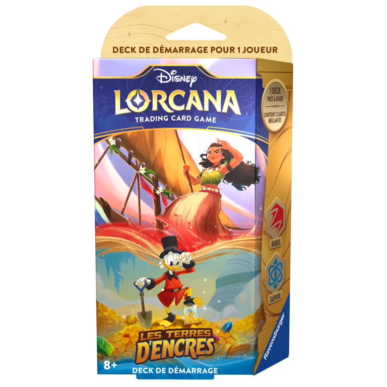 Ravensburger Disney Lorcana - Les terres d'encres - Deck de démarrage - Rubis/Saphir (Français)