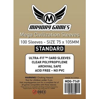 Mayday (Mayday) Mega Civilization Standard Sleeves - 100 Unités - 75mm x 105mm*