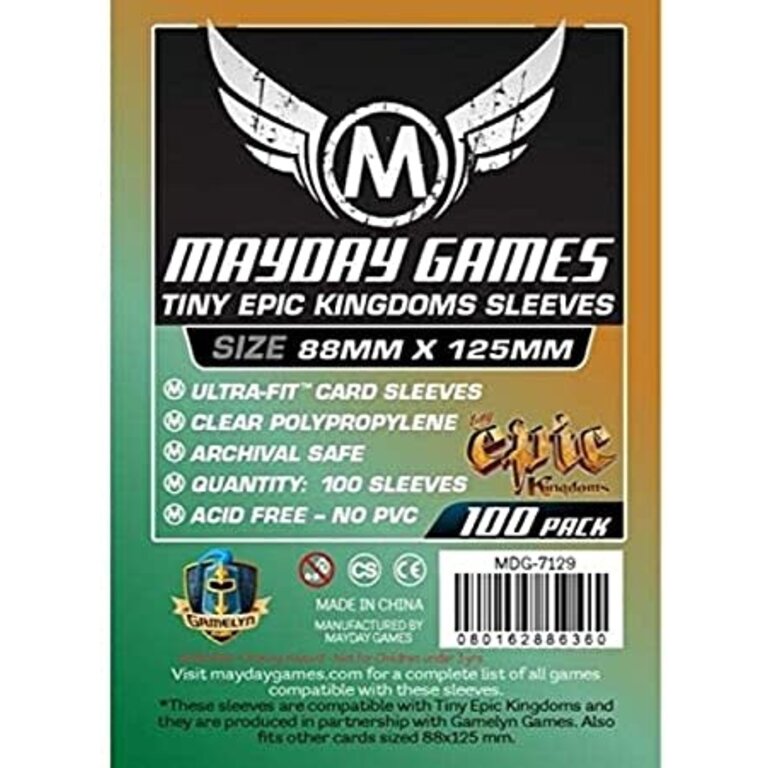 Mayday (Mayday) Tiny Epic Kingdoms Sleeves - 100 Unités - 88mm x 125mm