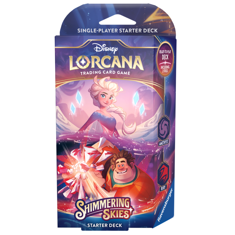 Ravensburger Disney Lorcana - Shimmering Skies - Starter Deck A - Amethyst/Ruby (Anglais)