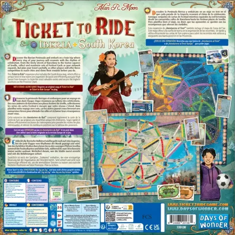 Ticket to Ride - Carte 8 - Iberia & South Korea (Multilingual)