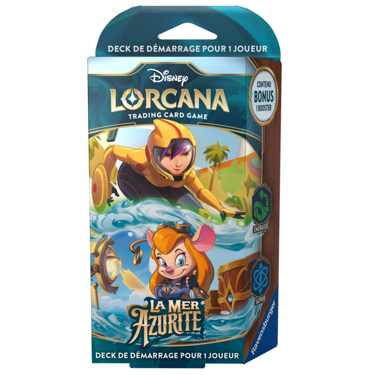 Ravensburger Disney Lorcana - La mer d'Azurite - Deck de démarrage - Émeraude/Saphir (Français)