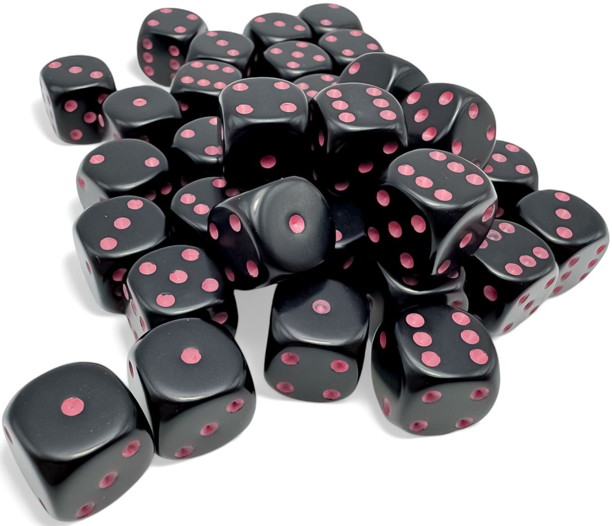 10 Dés Opaques 16mm à Points Noirs - Pour Jeux De Société, Maths, école - Coins Arrondis - 3