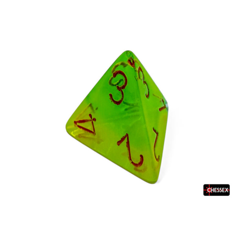 Chessex 7 dés polyédriques Gemini verts plasma/turquoises avec chiffres orange