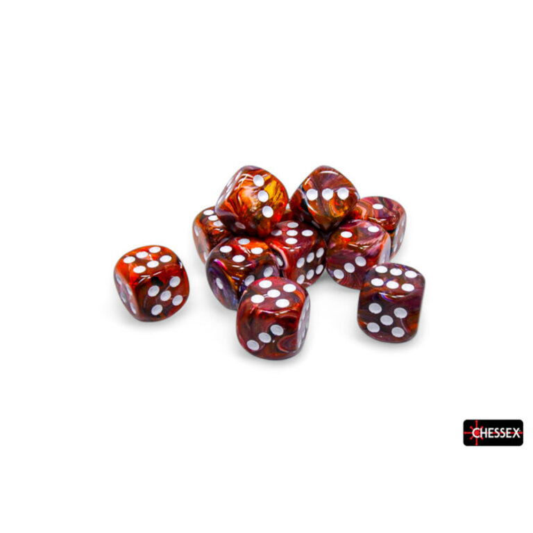 Chessex 12 dés 6 16mm Festive symphonie avec points blancs