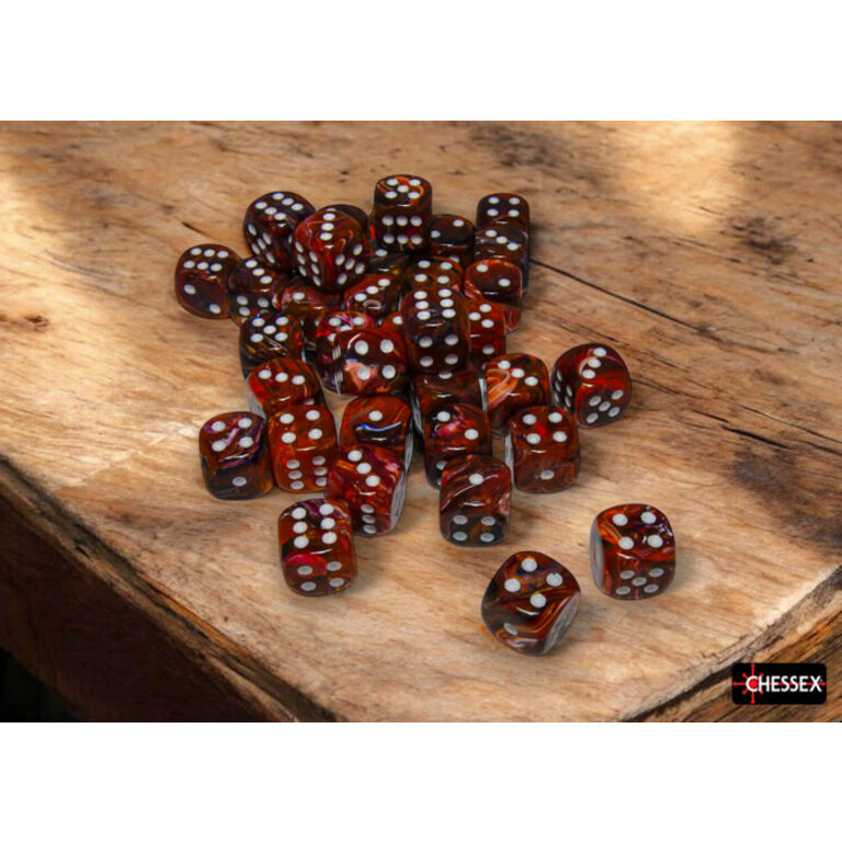 Chessex 36 dés 6 12mm Festive symphonie avec points blancs