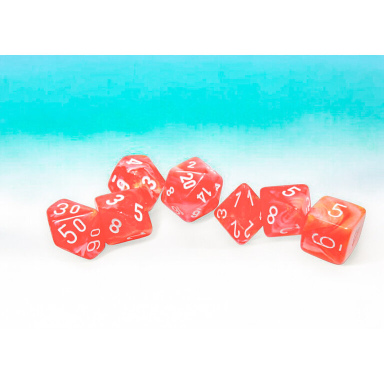 Chessex 7 dés polyédriques Festive Luminary Dahlia avec chiffres blancs