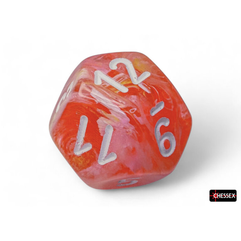 Chessex 7 dés polyédriques Festive Luminary Dahlia avec chiffres blancs