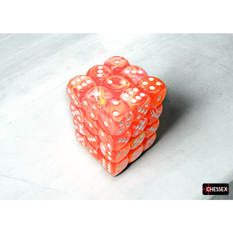Chessex 36 dés 6 12mm Festive Luminary Dahlia avec points blancs