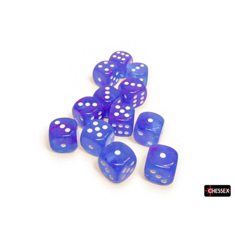 Chessex 12 dés 6 16mm Nebula aura avec points blancs
