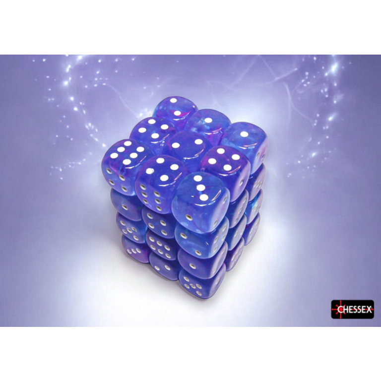 Chessex 36 dés 6 12mm Nebula aura avec points blancs