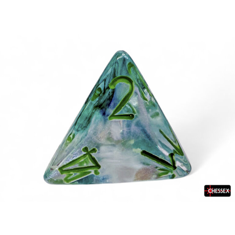 Chessex 7 dés polyédriques Borealis Luminary kelp avec chiffres verts pâles