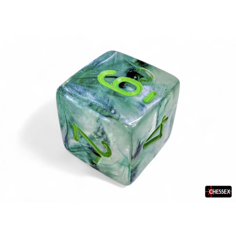 Chessex 7 dés polyédriques Borealis Luminary kelp avec chiffres verts pâles
