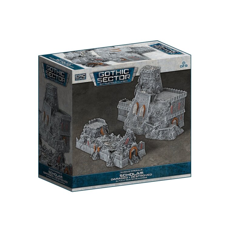 Galeforce Nine Battlefield in a Box - Gothic Sector - Mundus Imperialis - Scholam - Damaged and Destroyed - 2 Units