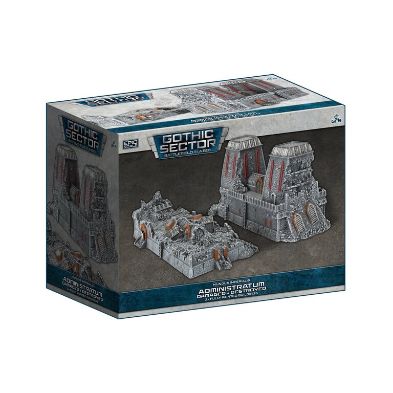 Galeforce Nine Battlefield in a Box - Gothic Sector - Mundus Imperialis - Administratum - Damaged and Destroyed - 2 Units