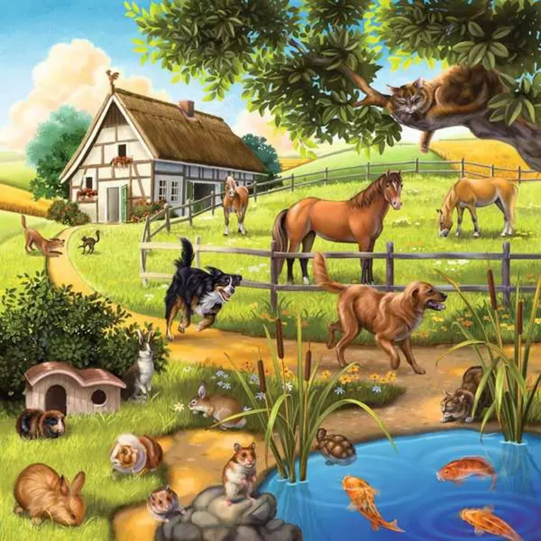 Ravensburger Animaux de la forêt, du zoo et domestiques - 3x49 pièces