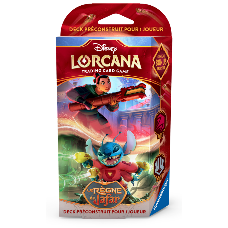 Ravensburger Disney Lorcana - Règne de Jafar - Deck de démarrage - Rubis/Acier (French)