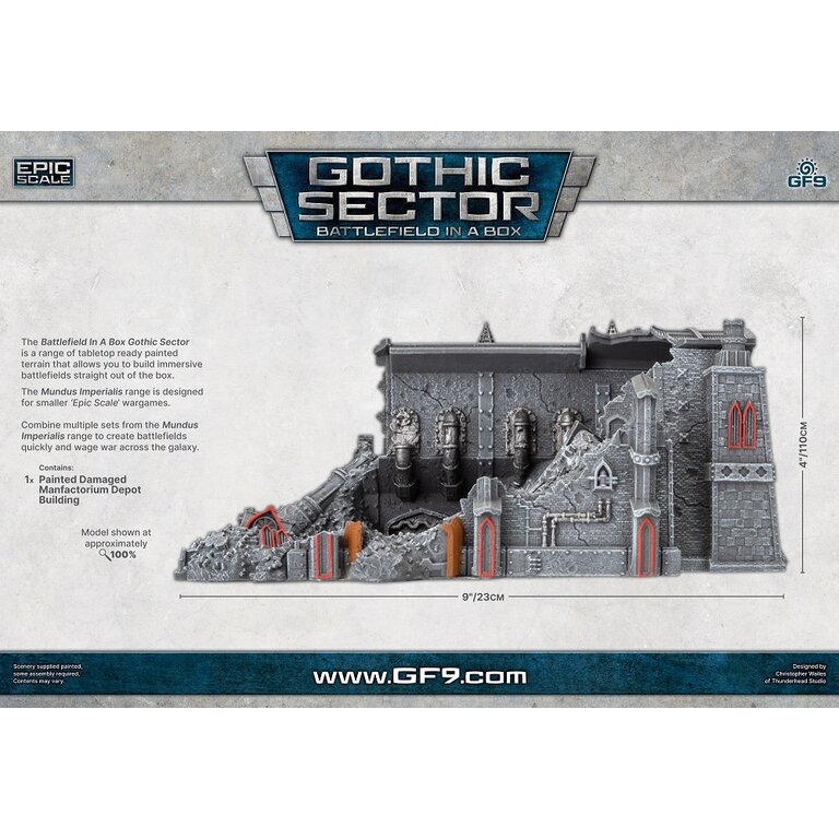 Galeforce Nine Battlefield in a Box - Gothic Sector - Mundus Imperialis - Damaged Manufactorium Depot