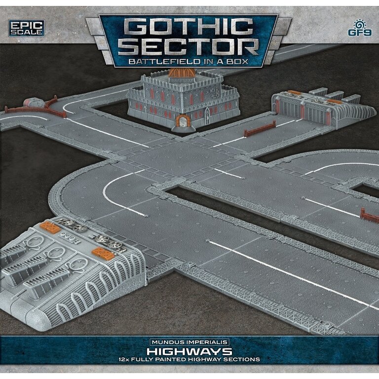 Galeforce Nine Battlefield in a Box - Gothic Sector - Mundus Imperialis - Highways - 12 Pieces