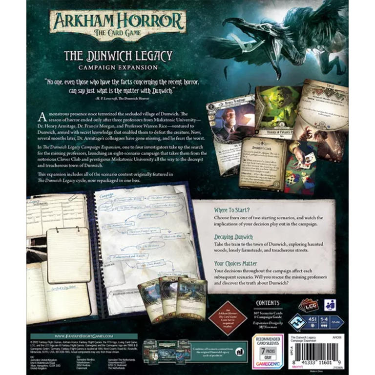 Arkham Horror - The Card Game - The Dunwich Legacy - Campaign Expansion (Anglais)