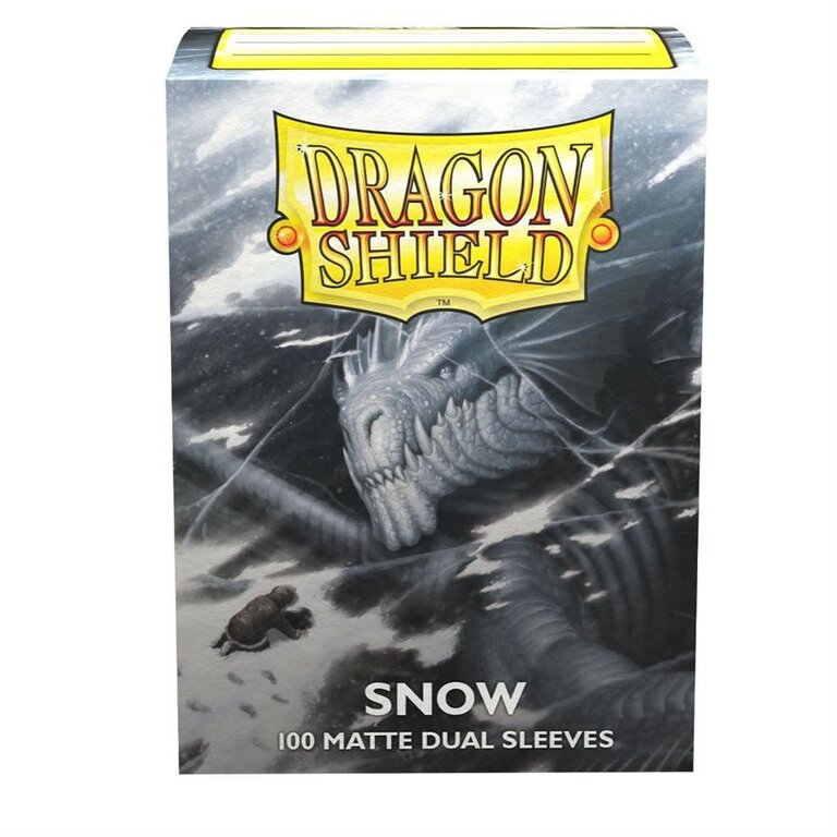 Dragon Shield (Dragon Shield) Matte Dual Sleeves - Snow - 100 Unités - 63mm x 88mm