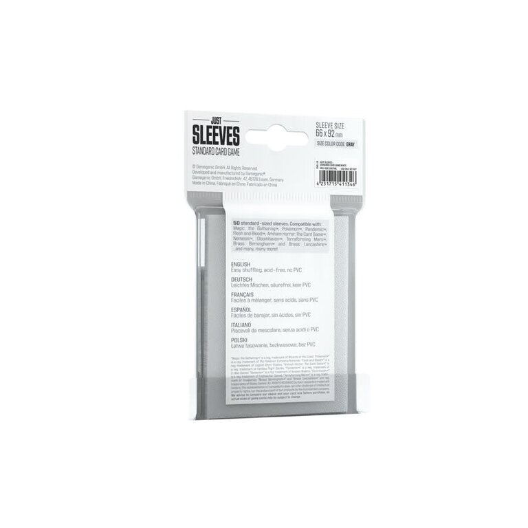 Gamegenic (Gamegenic) Just Sleeves - Standard - White - 50 unités - 66mm x 92mm