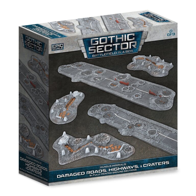 Galeforce Nine Battlefield in a Box - Gothic Sector - Mundus Imperialis - Damaged Roads, Highways & Craters