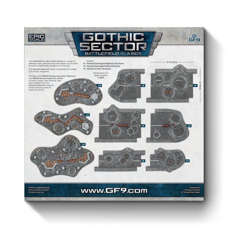 Galeforce Nine Battlefield in a Box - Gothic Sector - Mundus Imperialis - Damaged Roads, Highways & Craters