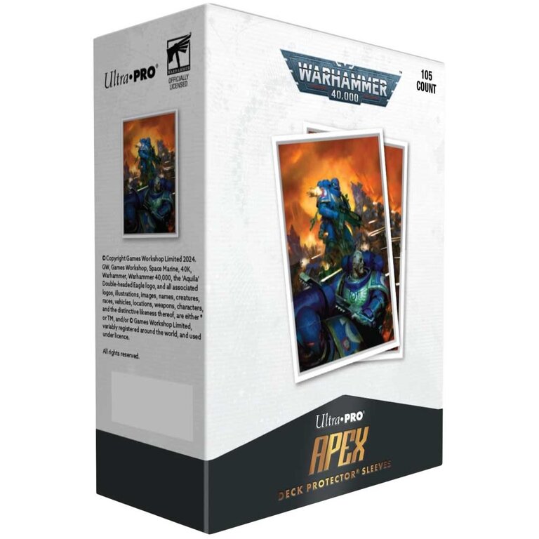 Ultra Pro (UP) Warhammer 40K Apex Sleeves - Space Marines Adeptus Astartes - 105 Unités - 63.5mm x 89mm