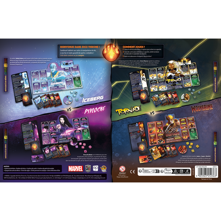 Dice Throne - Marvel X-Men - Iceman, Psylocke, Storm and Wolverine (Français) [PRÉCOMMANDE]