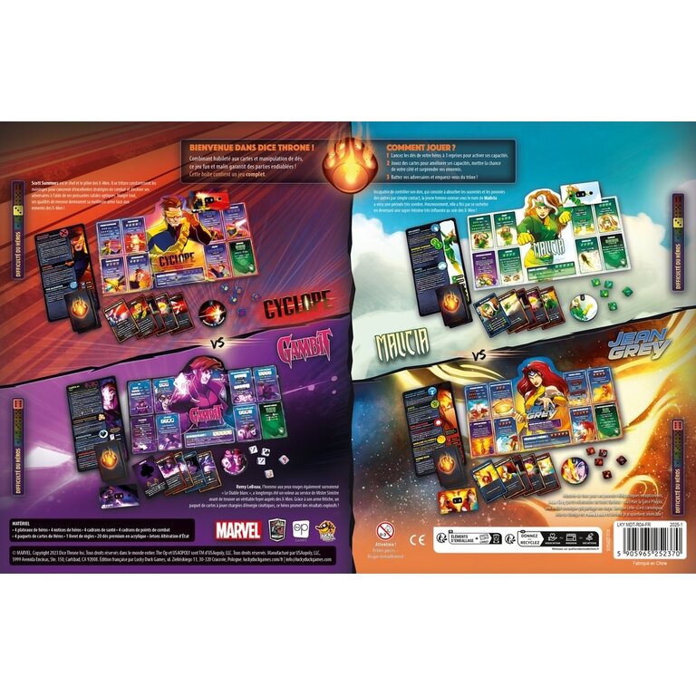 Dice Throne - Marvel X-Men - Cyclops, Gambit, Rogue and Jean Grey (Français) [PRÉCOMMANDE]