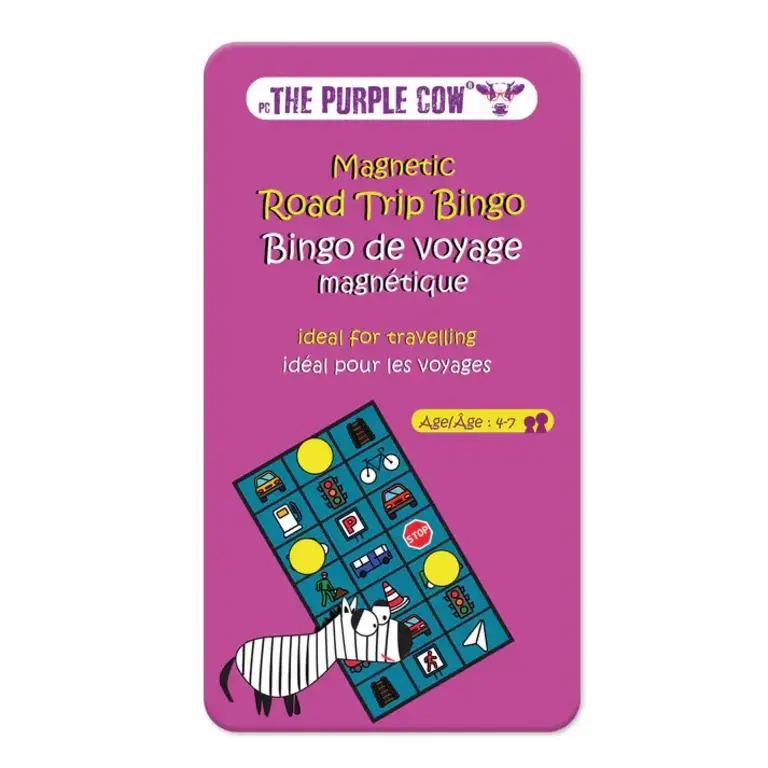 The Purple Cow Bingo de voyage magnétique (Multilingue)