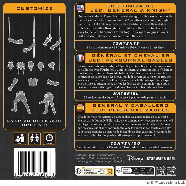 Atomic Mass Star Wars - Legion - Customizable Jedi General and Knight (Multilingual)