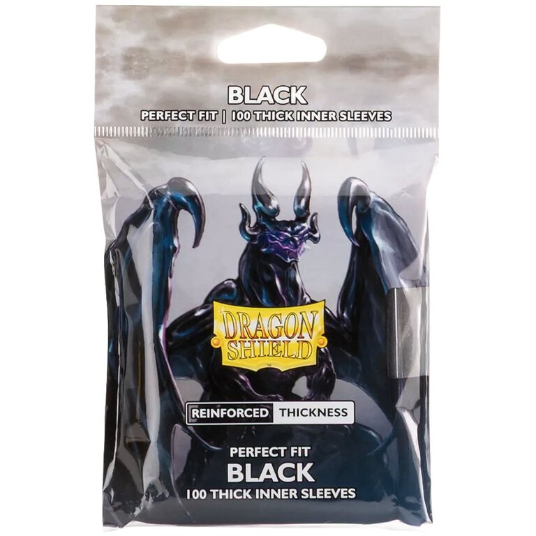 Dragon Shield (Dragon Shield) Perfect Fit Black - 100 Thick Inner Sleeves - 63mm x 88mm