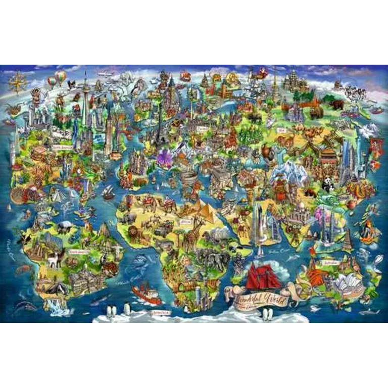 Ravensburger Illustrated World Map - 5000 pièces